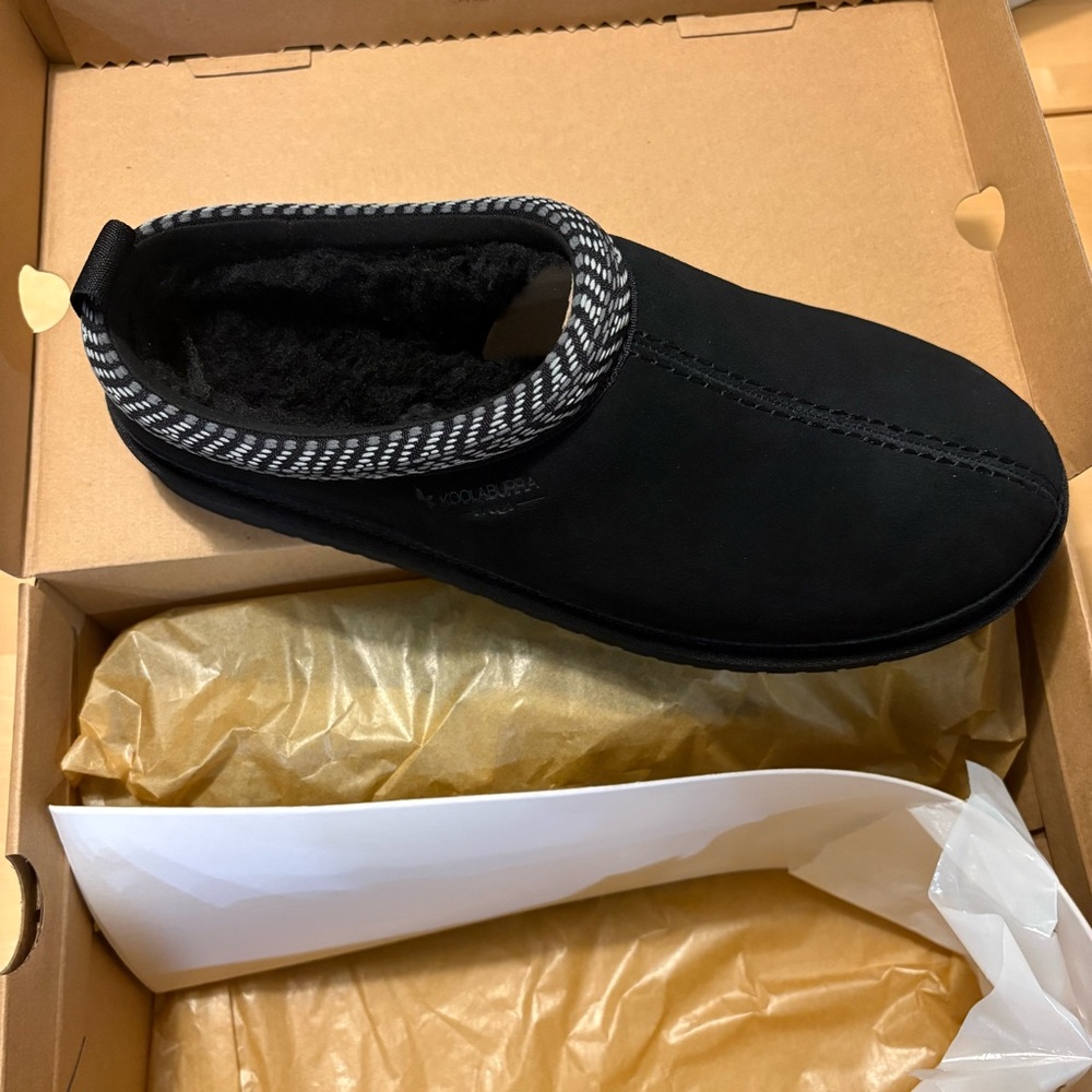 NWTIB UGG Koolaburra Slipper Boot fuzzy furry black shoes new trendy women teens